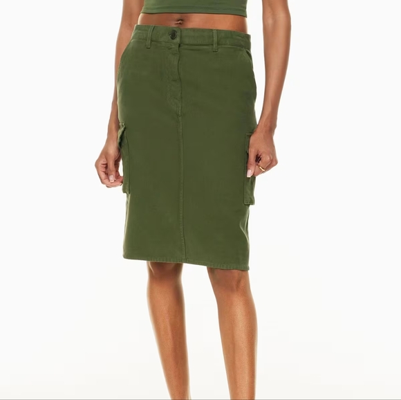 Aritzia Dresses & Skirts - 🫒 Aritzia Wilfred Free Cotton Lyocell Havasu Cargo Skirt, 8